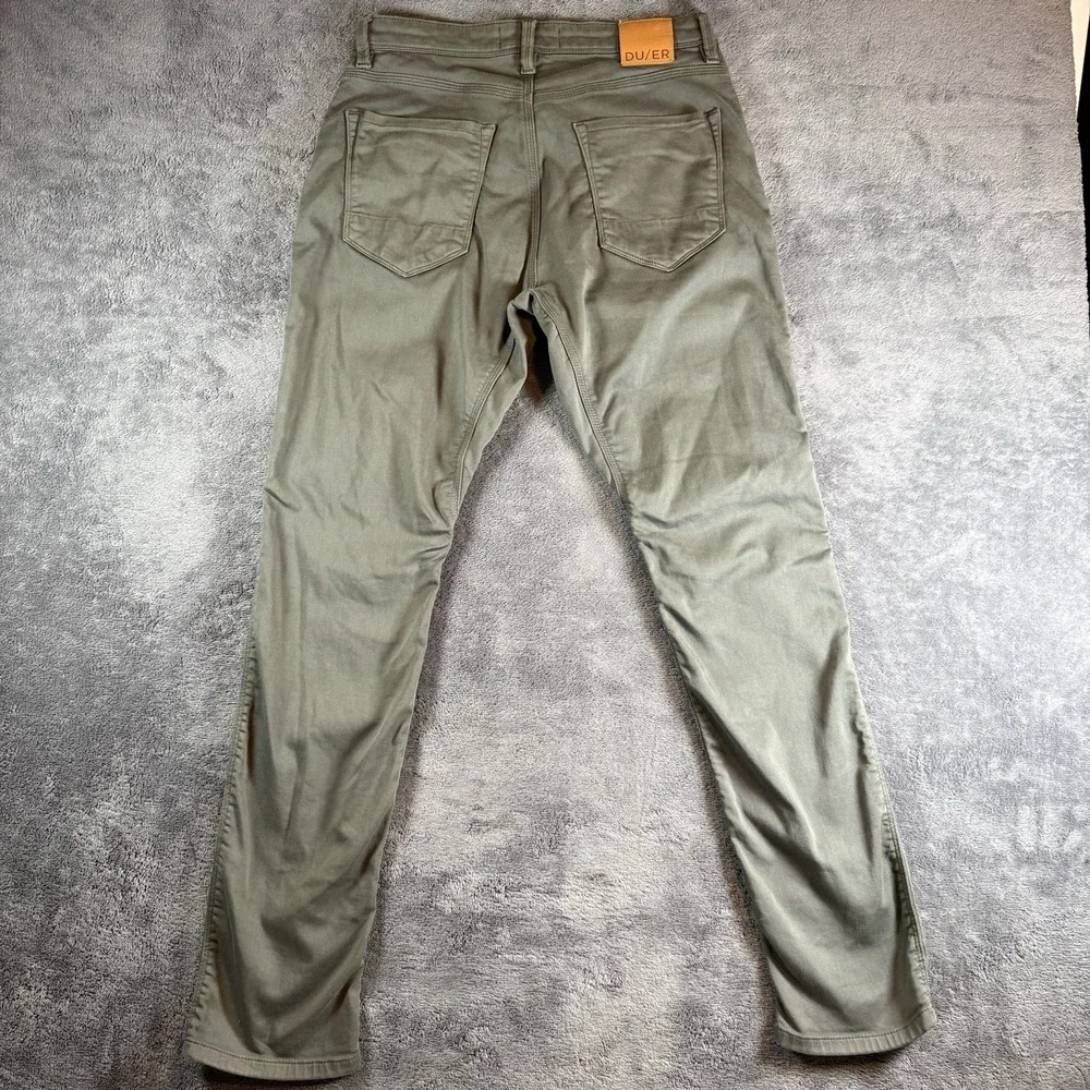DU/ER No Sweat Pants Mens 32x32 N2X Relaxed Taper Green Performance Denim